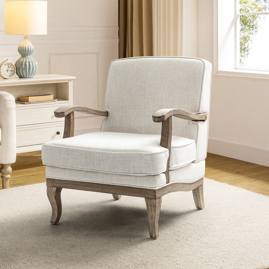 Amilio Upholstered Armchair with Solid Wood Legs